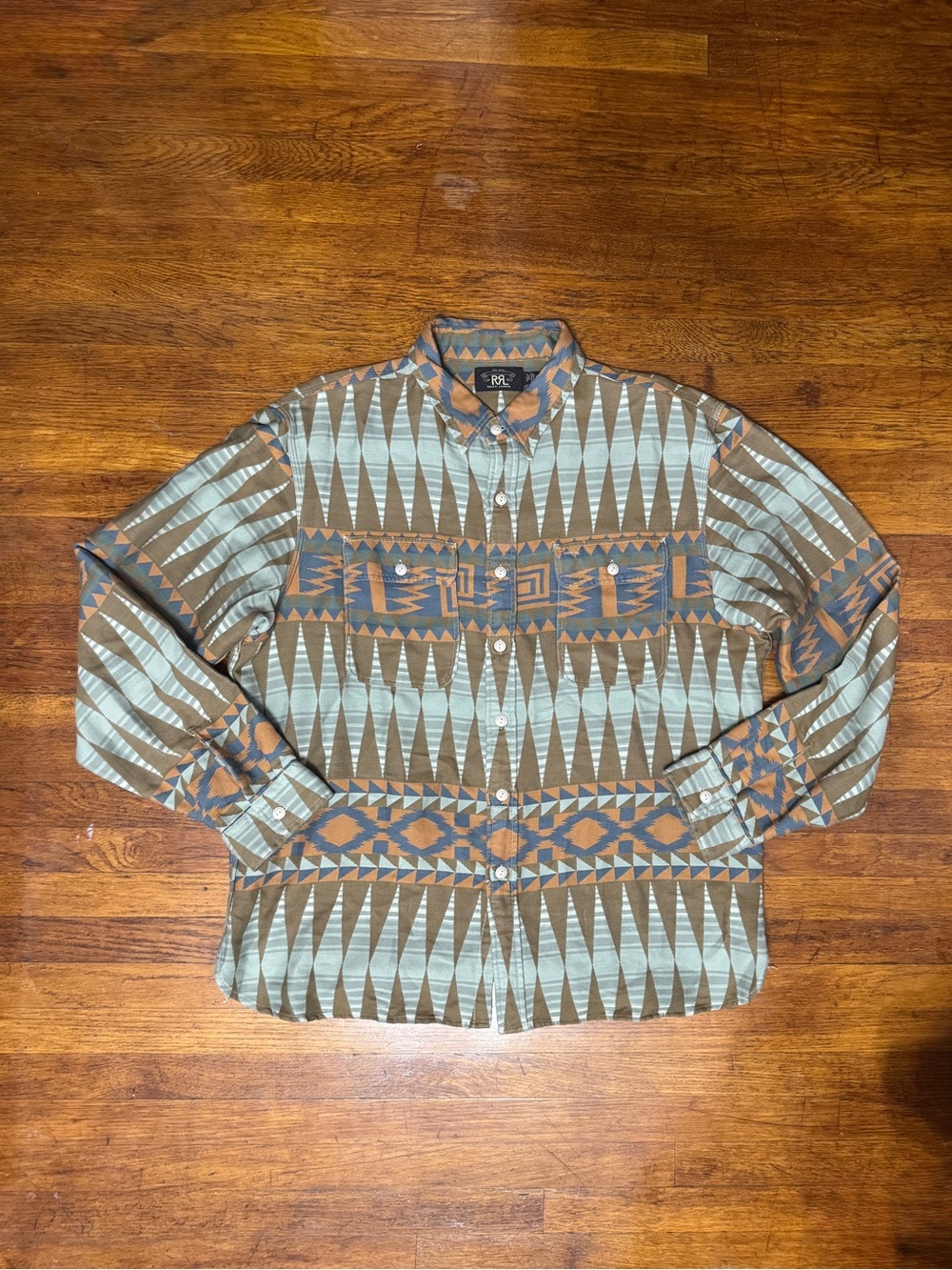 RRL Double RL Aztec 100% Cotton Workshirt